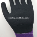 SRSAFETY Latex en mousse noir revêtu de polyester calibré à lame de calibre 13 sur la paume pour des gants de sécurité